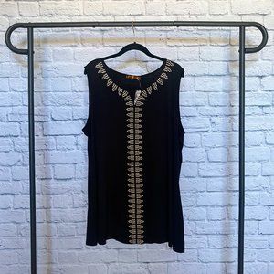 Belldini Studded Sleeveless Shirt With Keyhole Size 2XL NWT